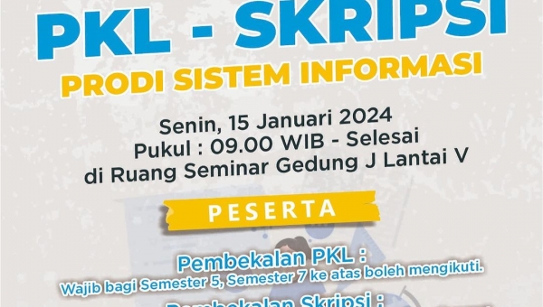 Pembekalan Skripsi - PKL Semester Genap 2023/2024